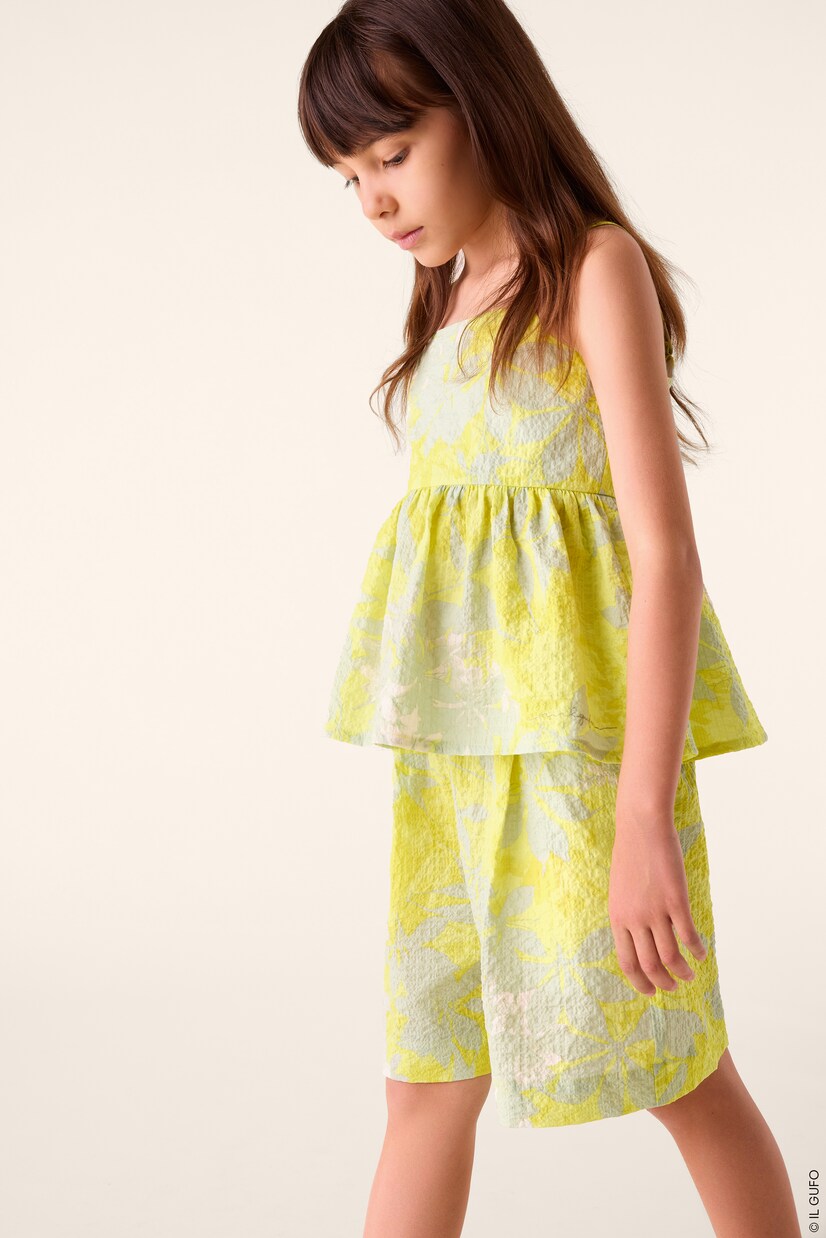 Printed cotton top and shorts set | Il Gufo