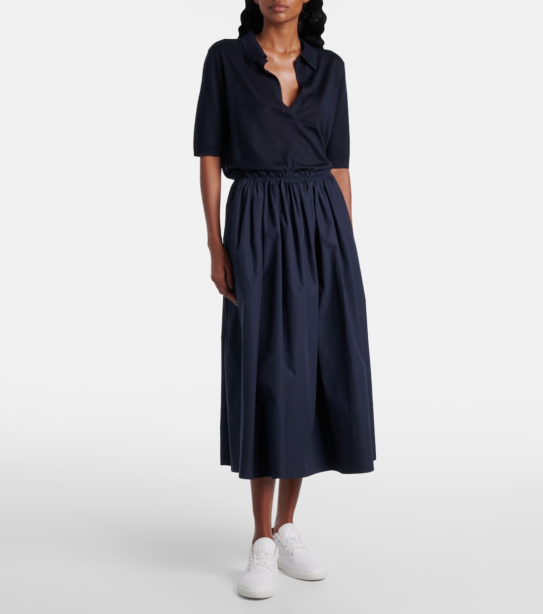 Falda midi Chiara en popelín de algodón | Gabriela Hearst