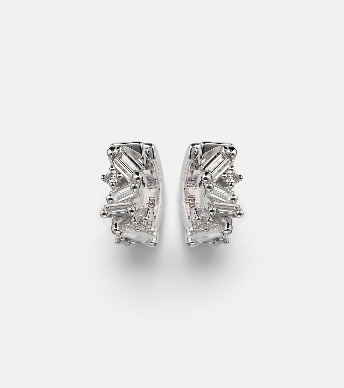 Boucles d'oreilles Frenzy en or blanc 18 ct et diamants | Suzanne Kalan