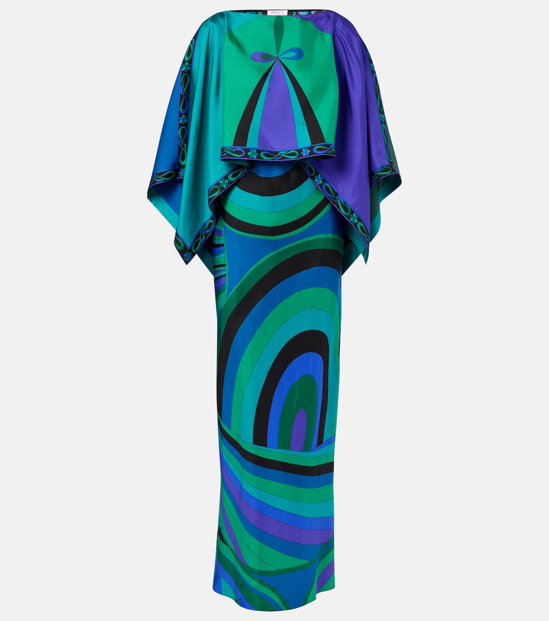 Iride silk twill maxi dress and cape set | Pucci