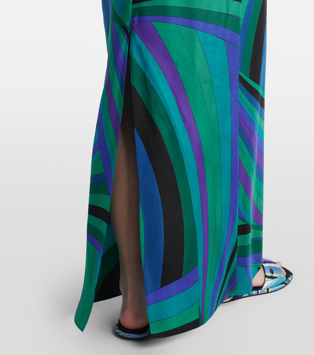Iride silk twill maxi dress and cape set | Pucci