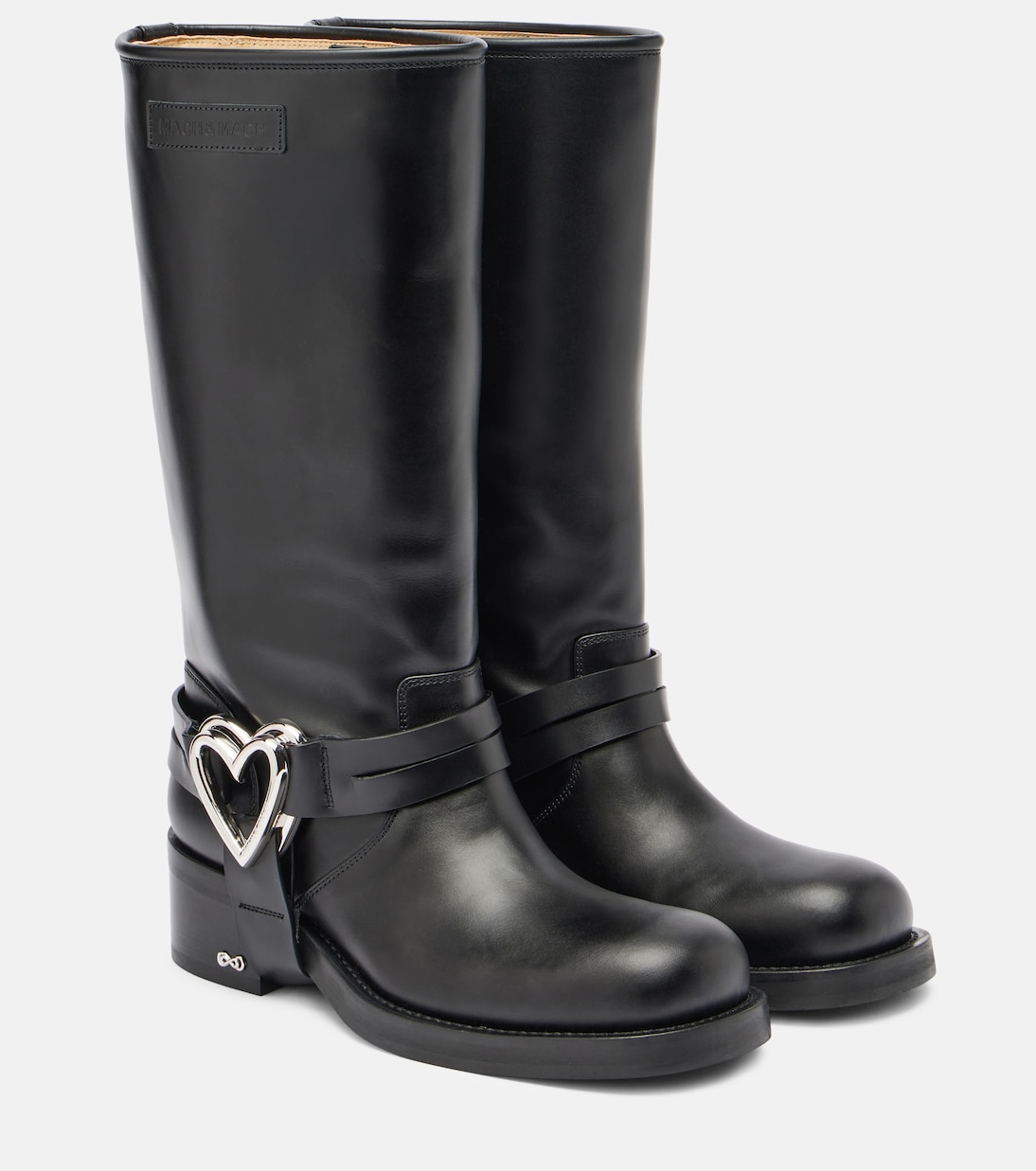 Double Heart leather biker boots | Mach & Mach