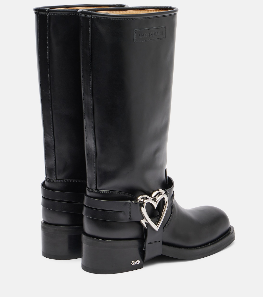 Double Heart leather biker boots | Mach & Mach
