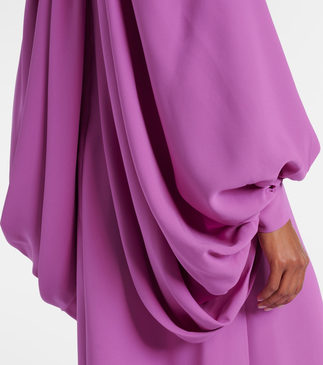 Abito lungo drappeggiato in misto seta | Oscar de la Renta