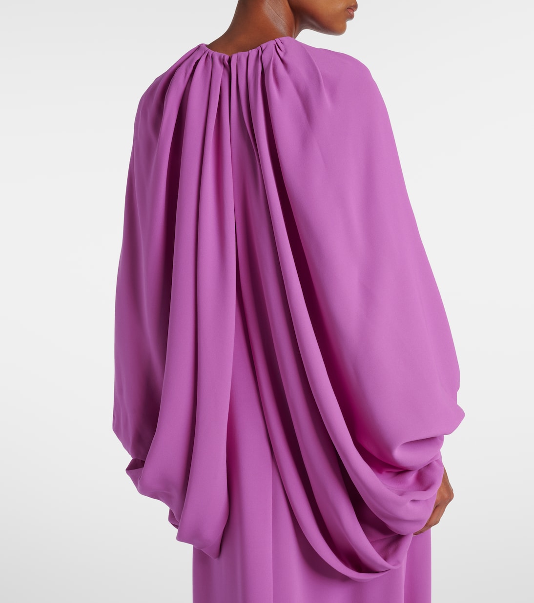 Abito lungo drappeggiato in misto seta | Oscar de la Renta