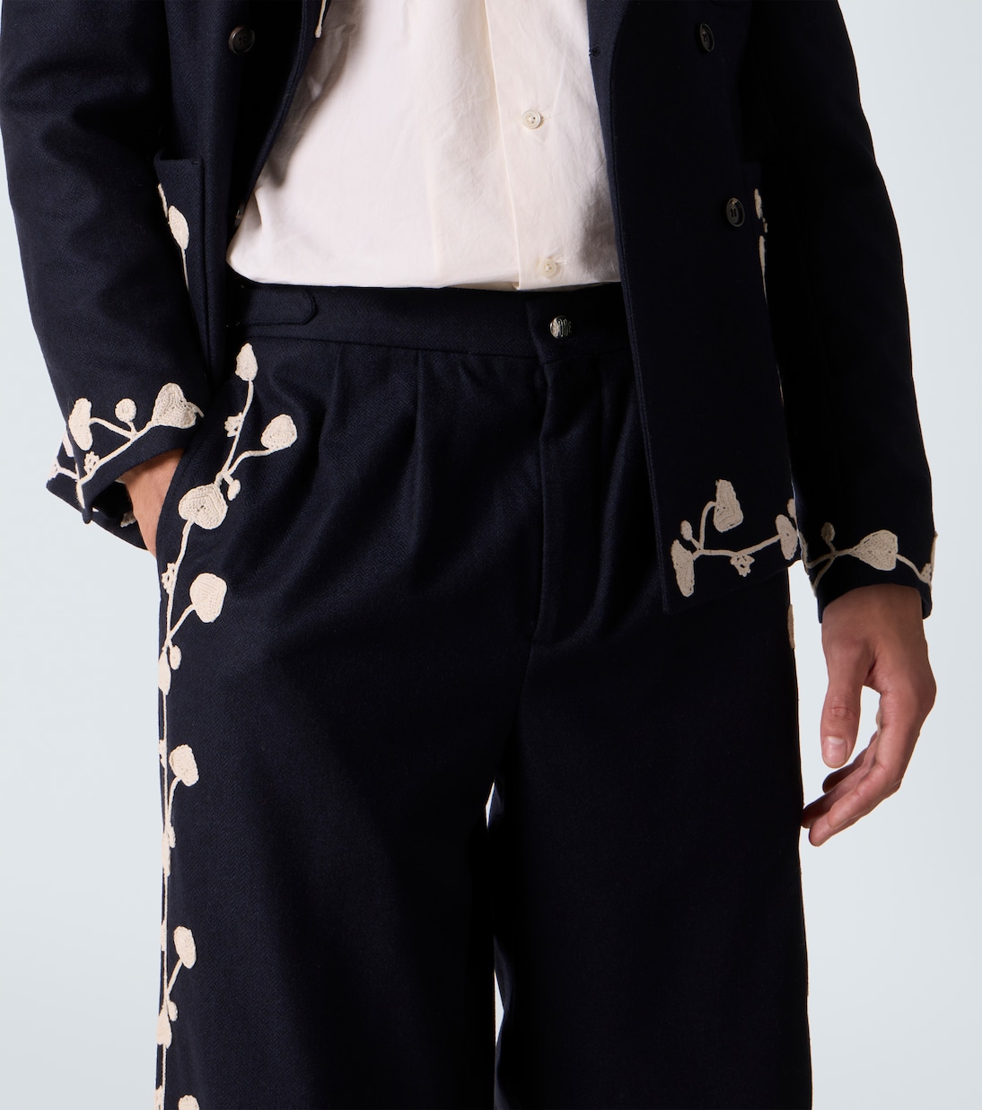 Pantalon ample Snowdrop en laine mélangée | Bode