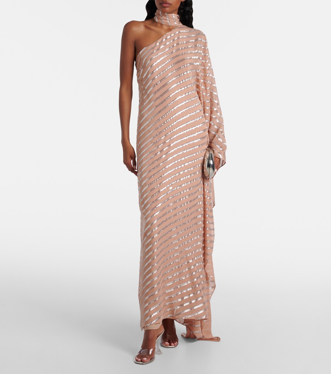 Petra one-shoulder fil coupé maxi dress | Taller Marmo