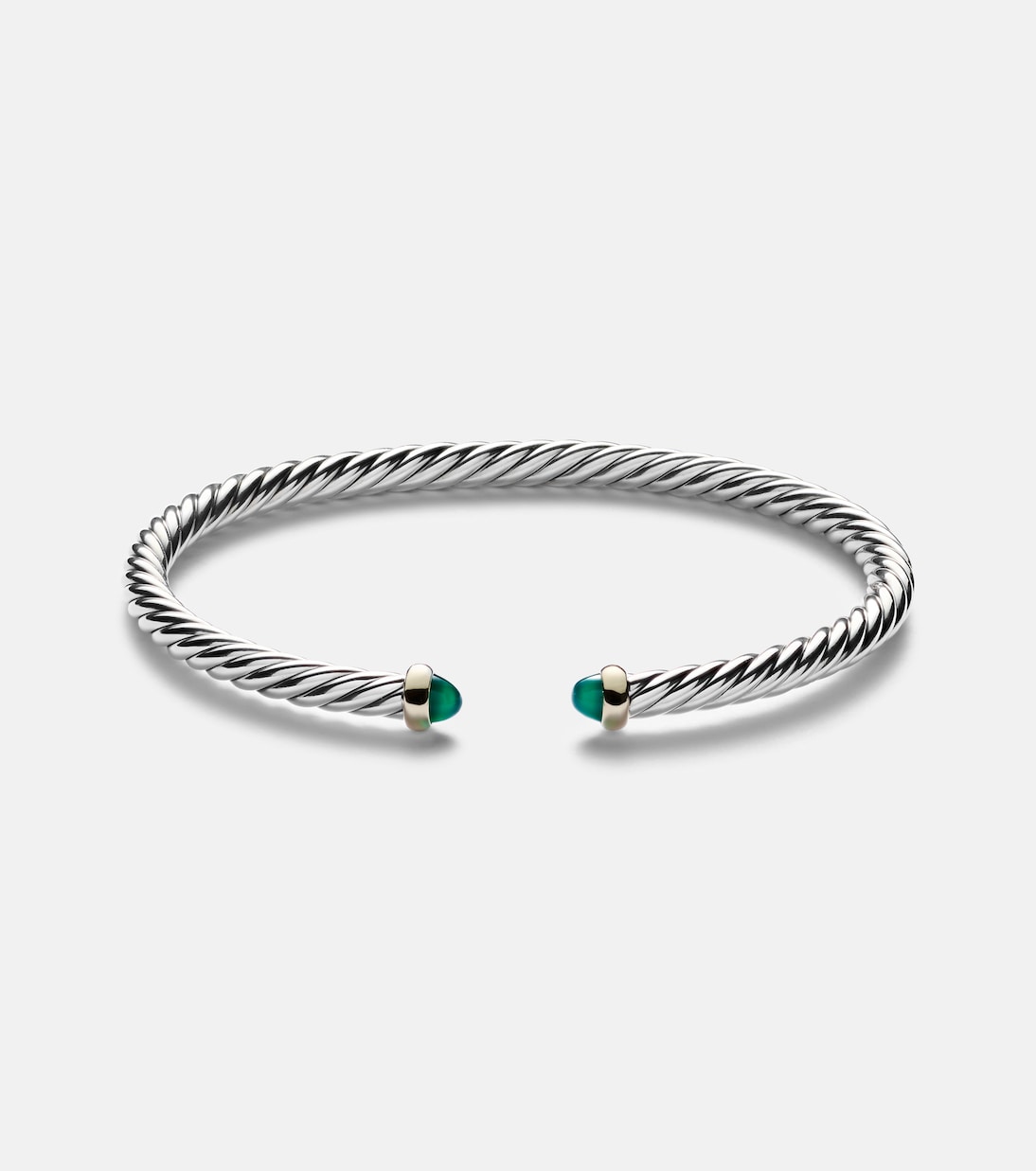 Cable Flex® sterling silver and 14kt gold cuff bracelet with onyxes | David Yurman
