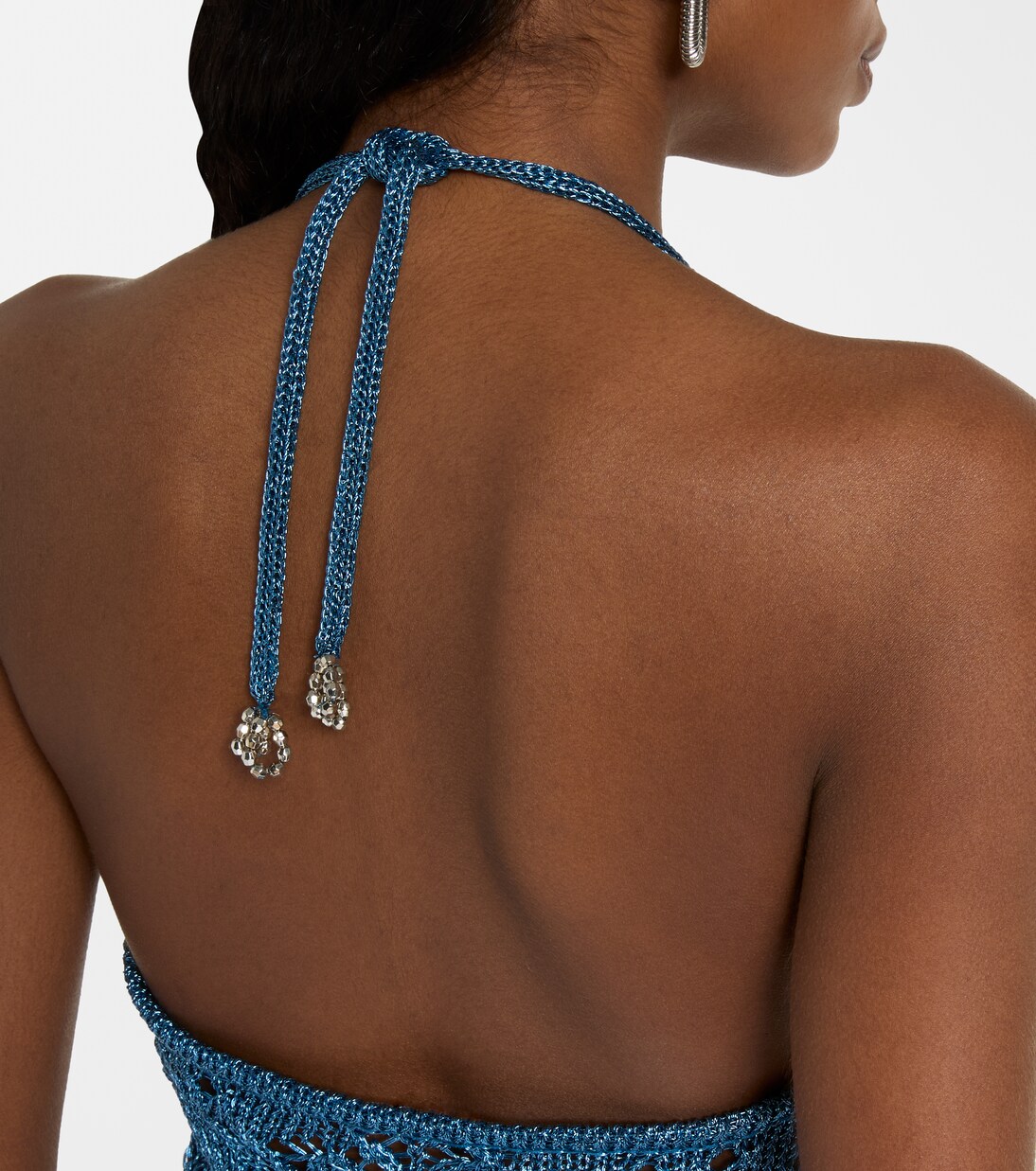 Crochet embellished lamé crop top | Rabanne