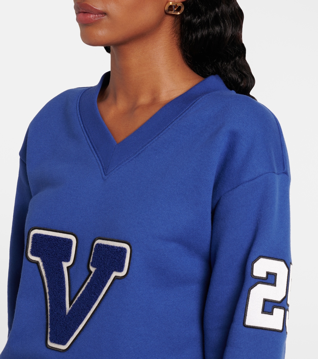 Sweat-shirt brodé en coton | Valentino