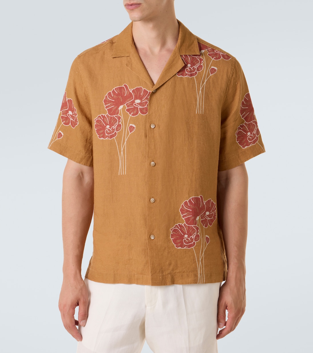 Roberto floral linen bowling shirt | Frescobol Carioca