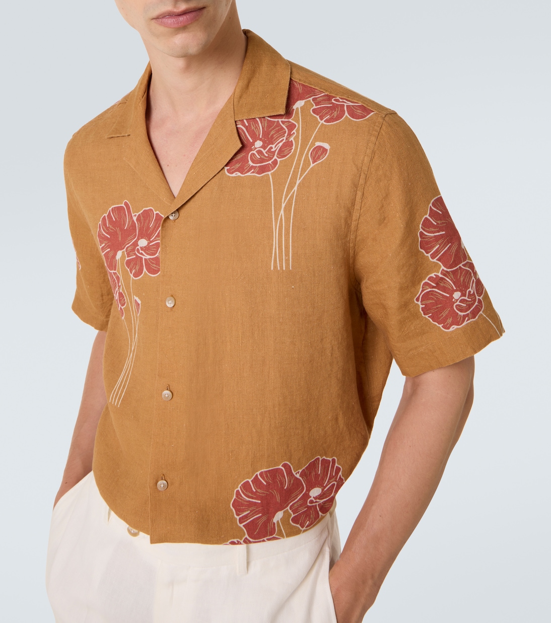 Roberto floral linen bowling shirt | Frescobol Carioca