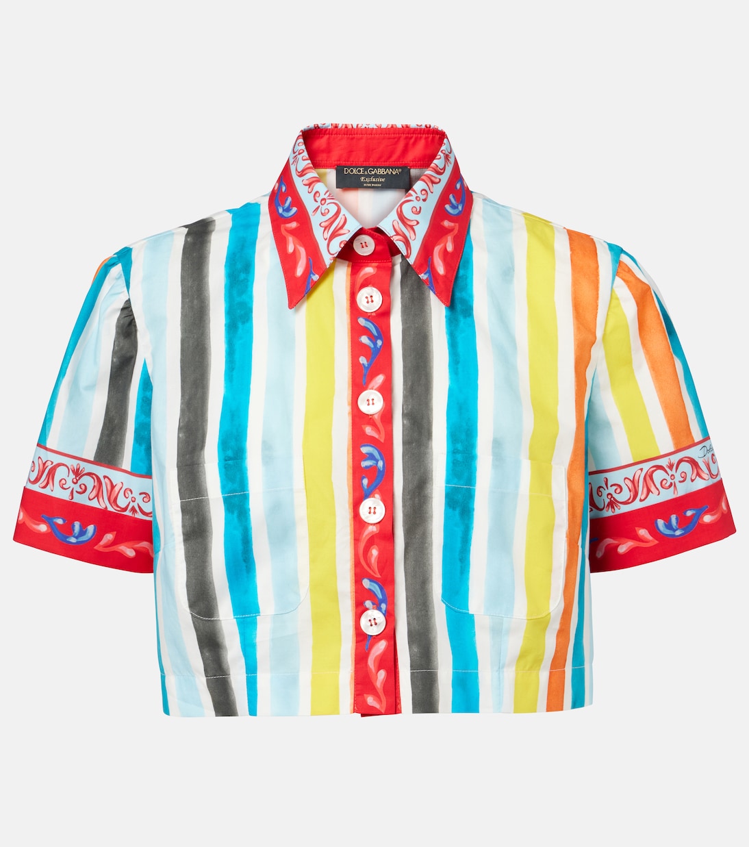 توب كروب من القطن بخطوط | Dolce&Gabbana