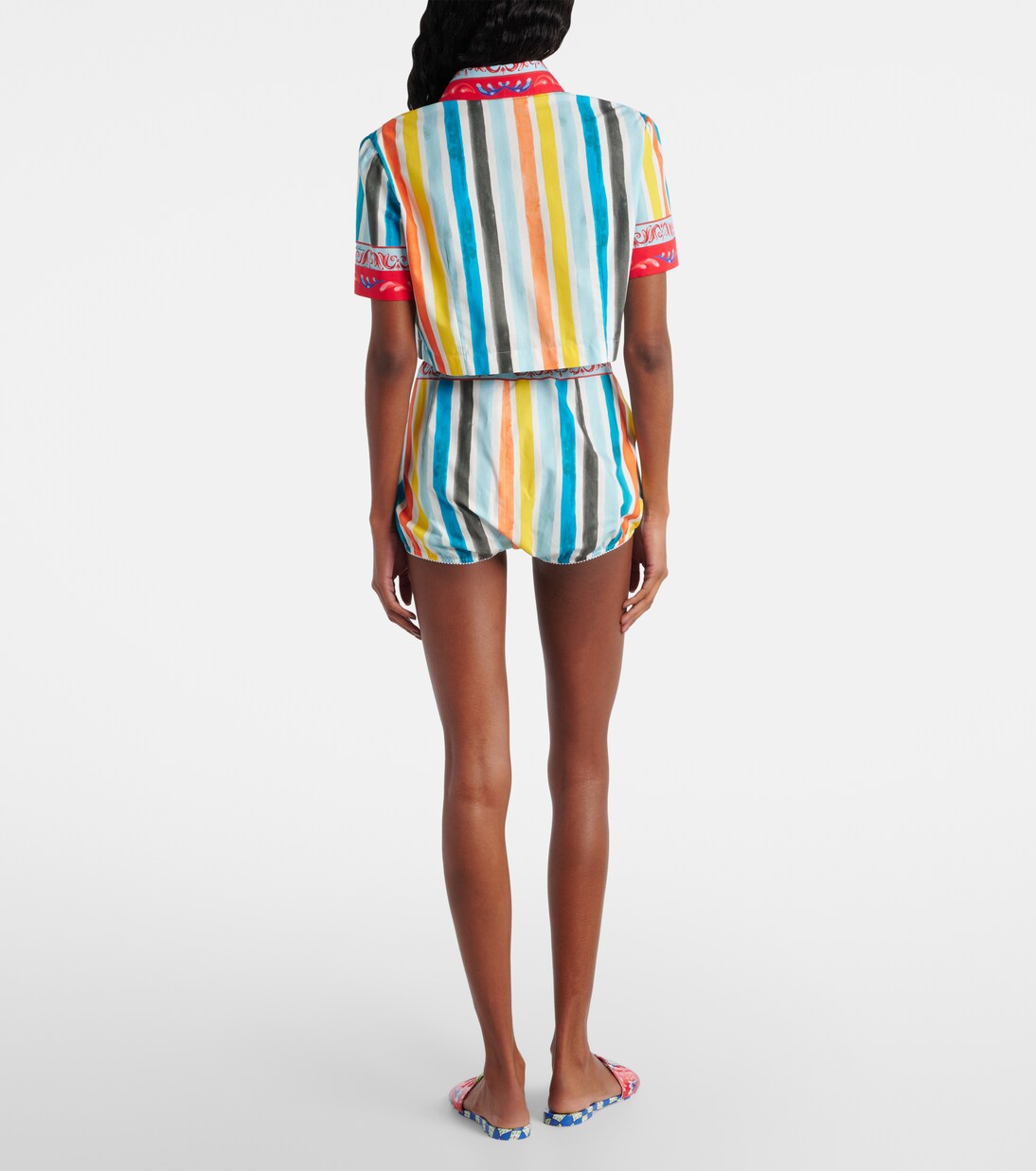 توب كروب من القطن بخطوط | Dolce&Gabbana