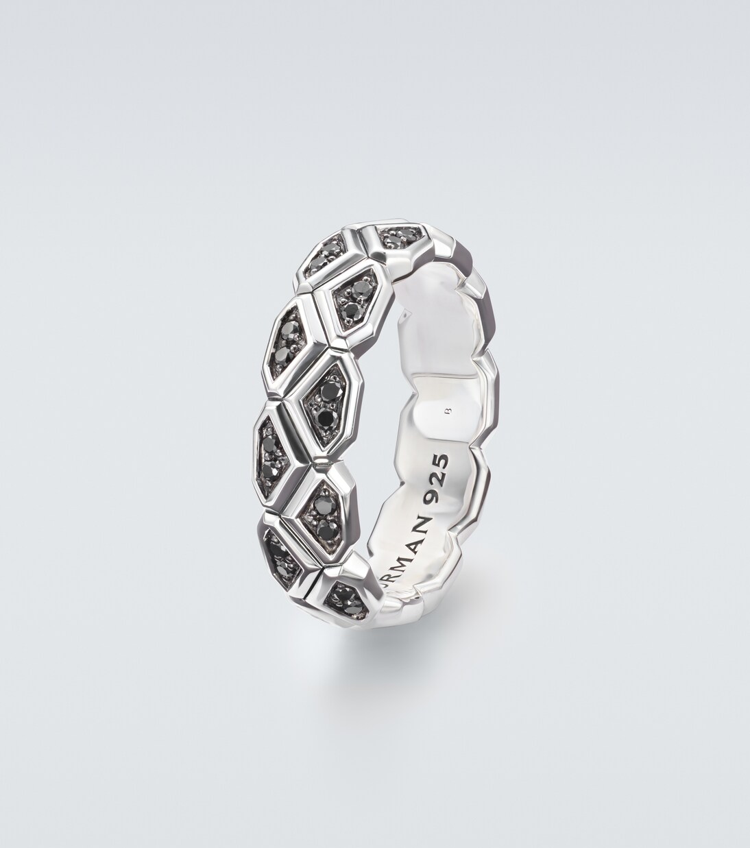 Hex sterling silver (925) ring with diamonds | David Yurman