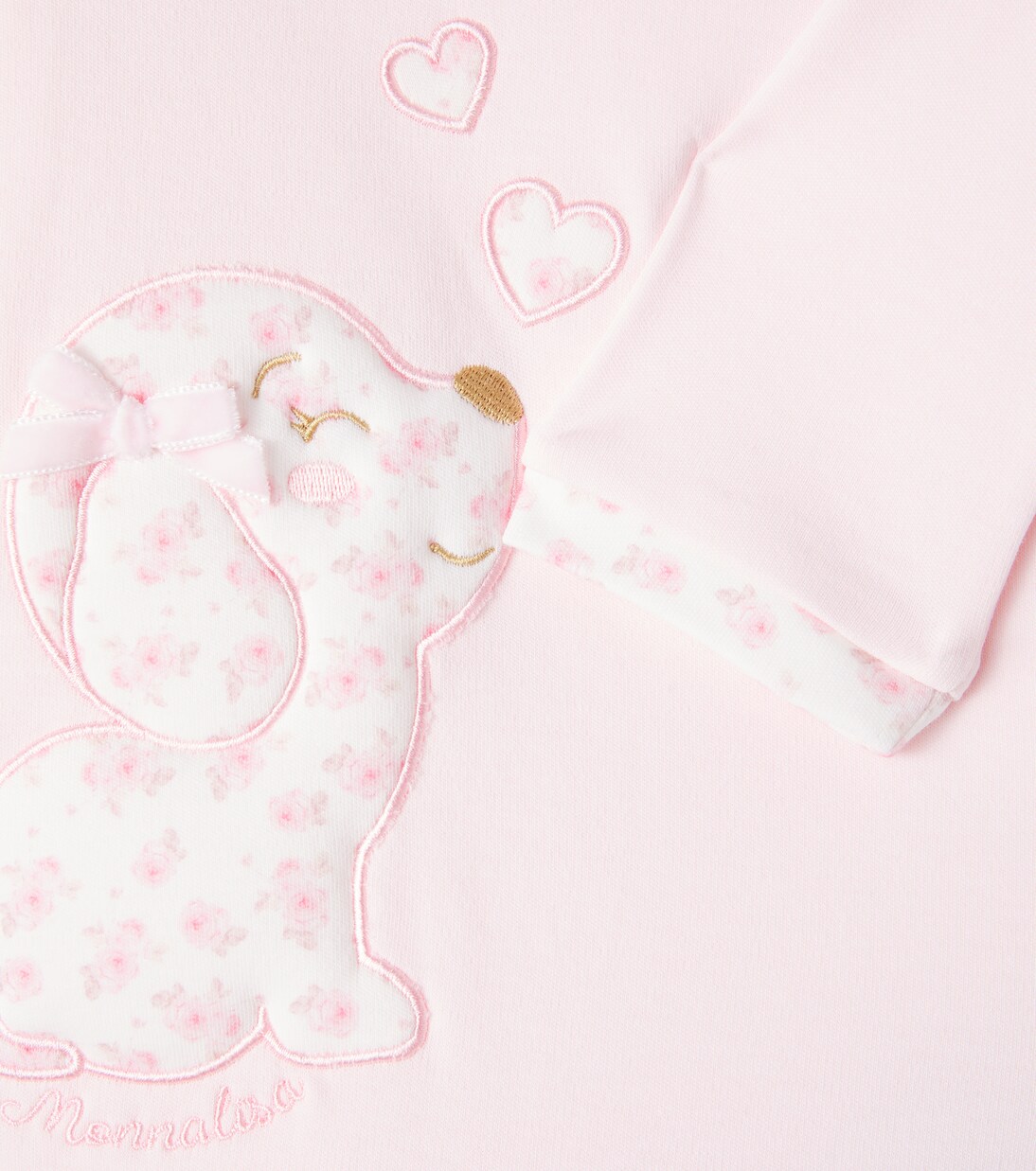 Baby embroidered cotton onesie | Monnalisa