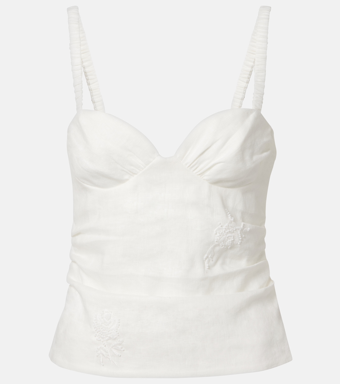 Besticktes Top Alessandra aus Leinen | SIR