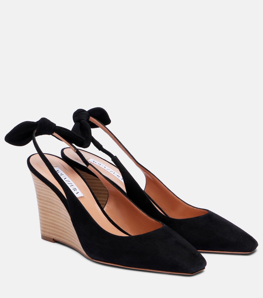 Wedges Very Bow Tie 85 aus Veloursleder | Aquazzura