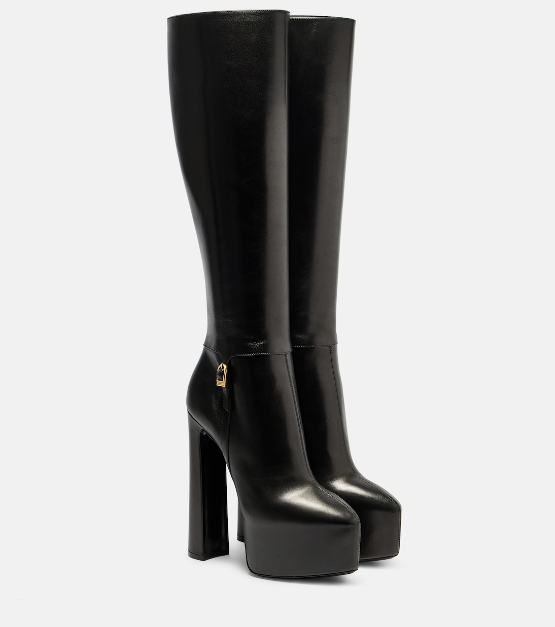 Nico leather platform knee-high boots | Saint Laurent