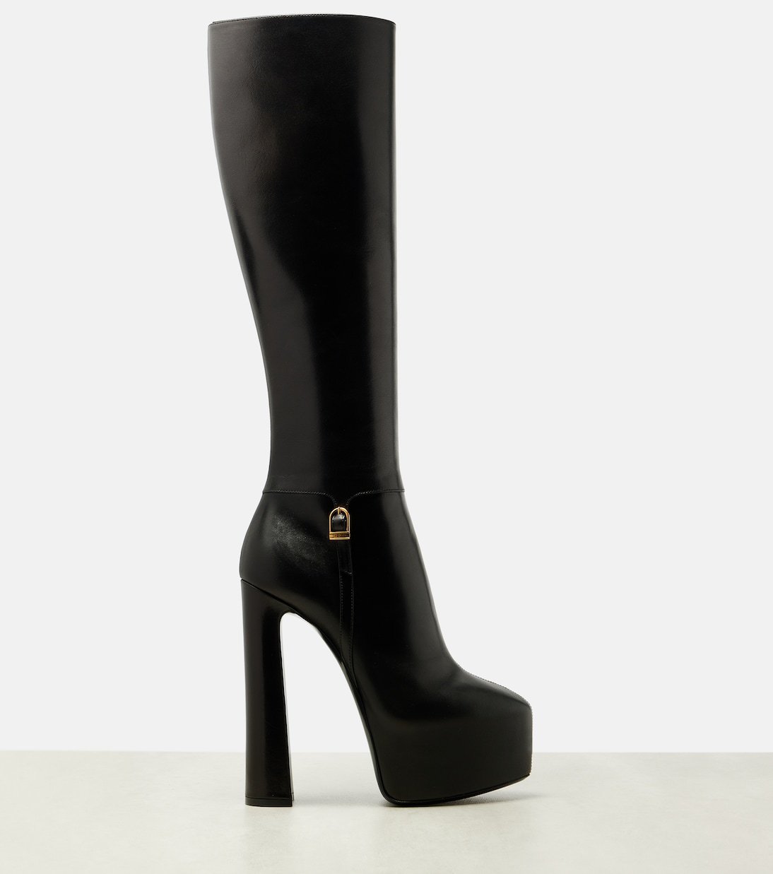 Nico leather platform knee-high boots | Saint Laurent