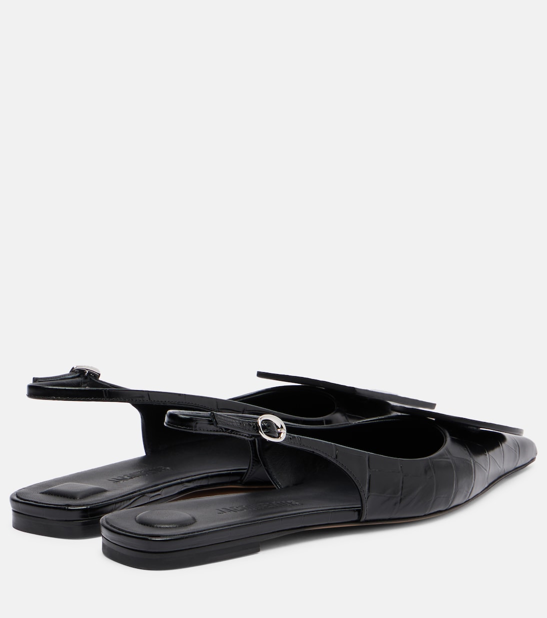 Duelo croc-effect leather slingback flats | Jacquemus