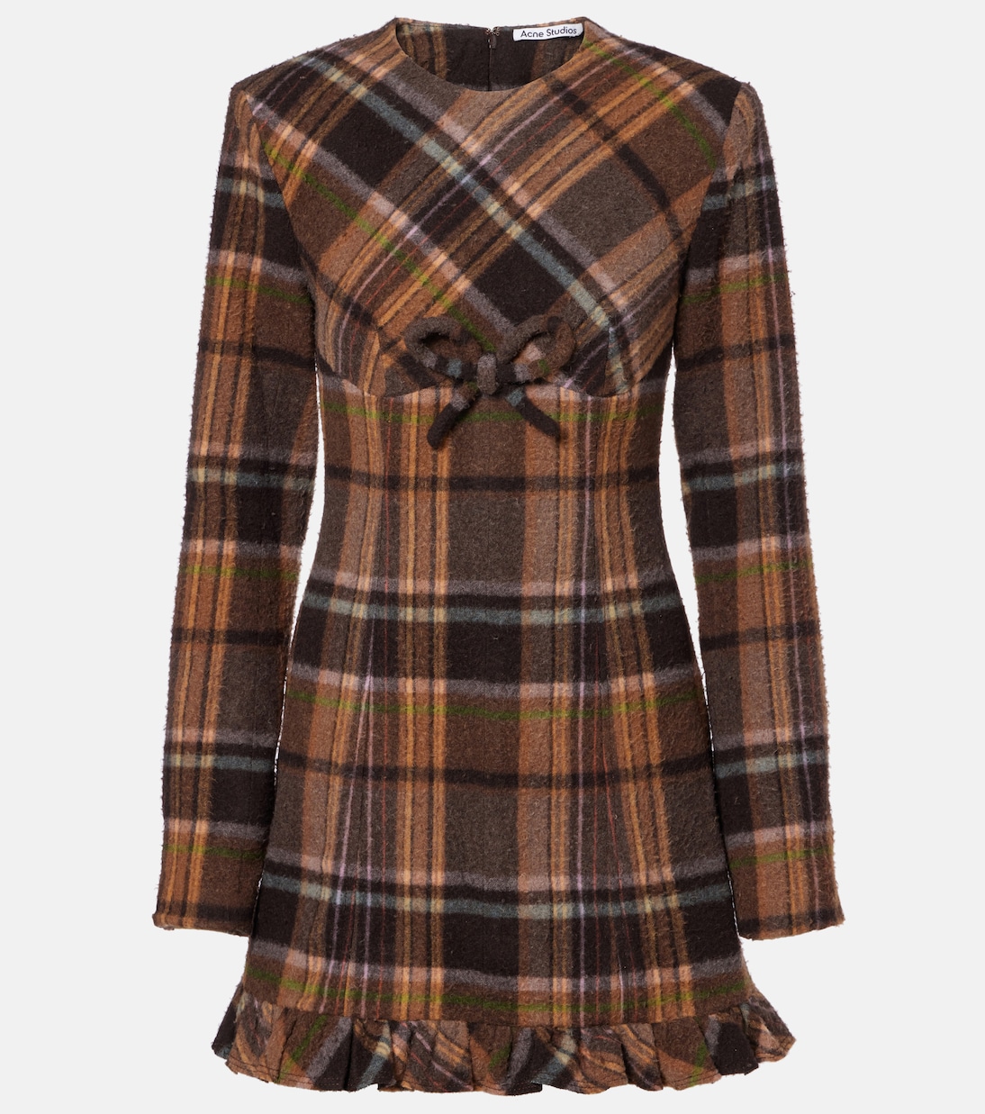 Checked wool-blend minidress | Acne Studios