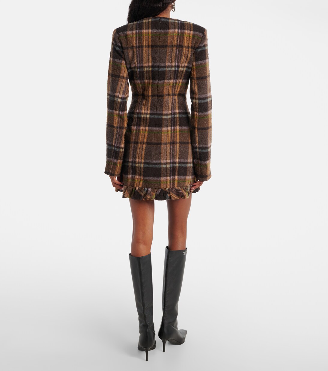 Checked wool-blend minidress | Acne Studios