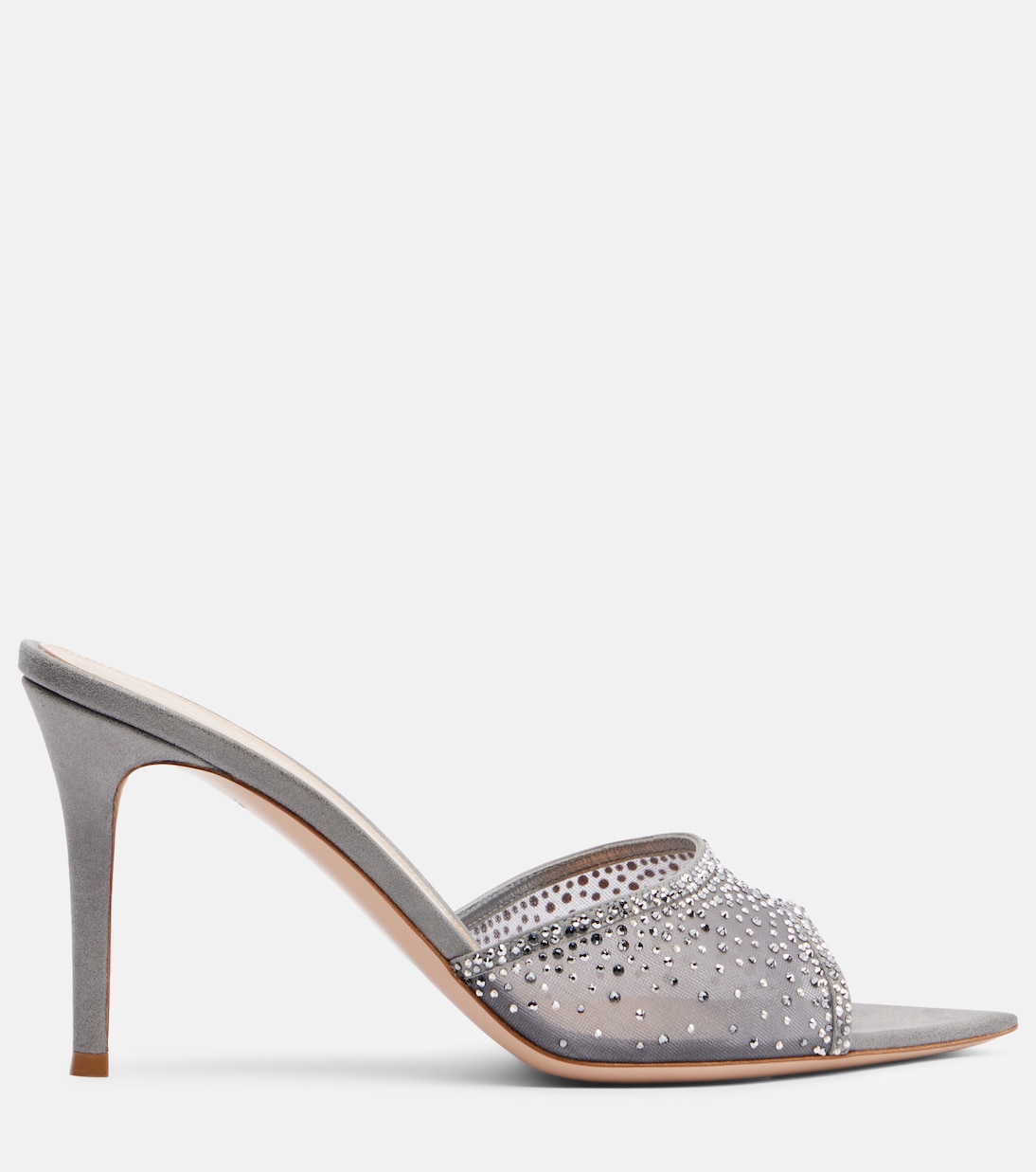 Rania 85 embellished organza mules | Gianvito Rossi