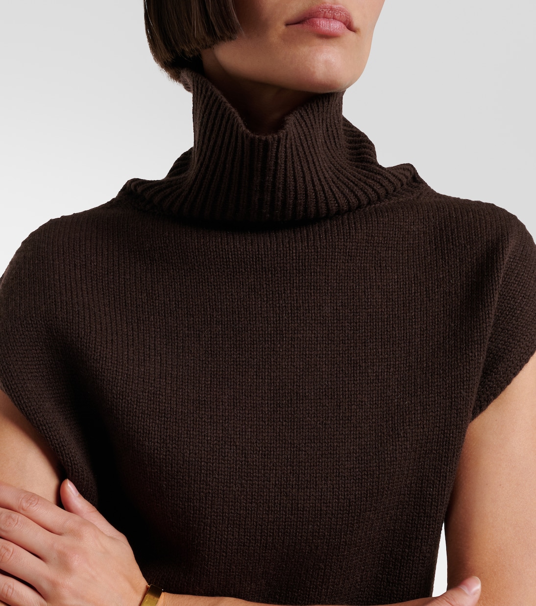 Turtleneck wool and cashmere sweater vest | Jardin des Orangers
