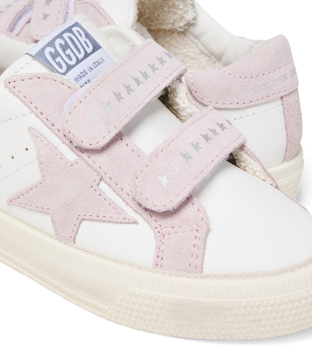 May School suede-trimmed leather sneakers | Golden Goose Kids