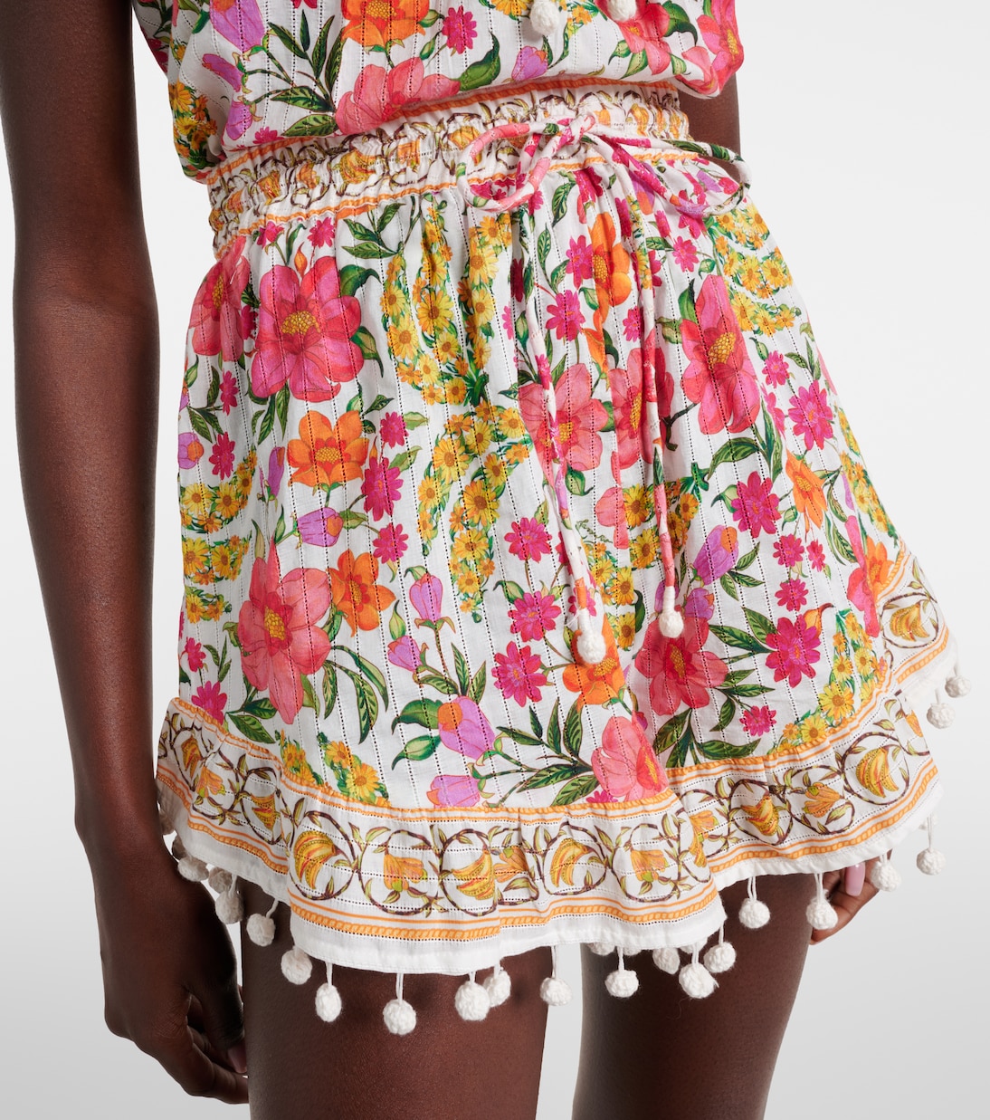 Banana Flowers embellished cotton shorts | Farm Rio