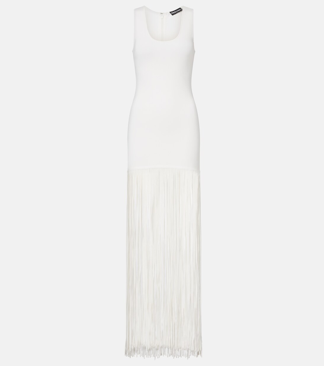 Fringed ribbed-knit maxi dress | David Koma