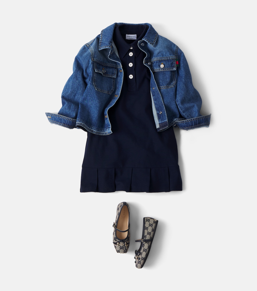 Cotton-blend shirt dress | Gucci Kids