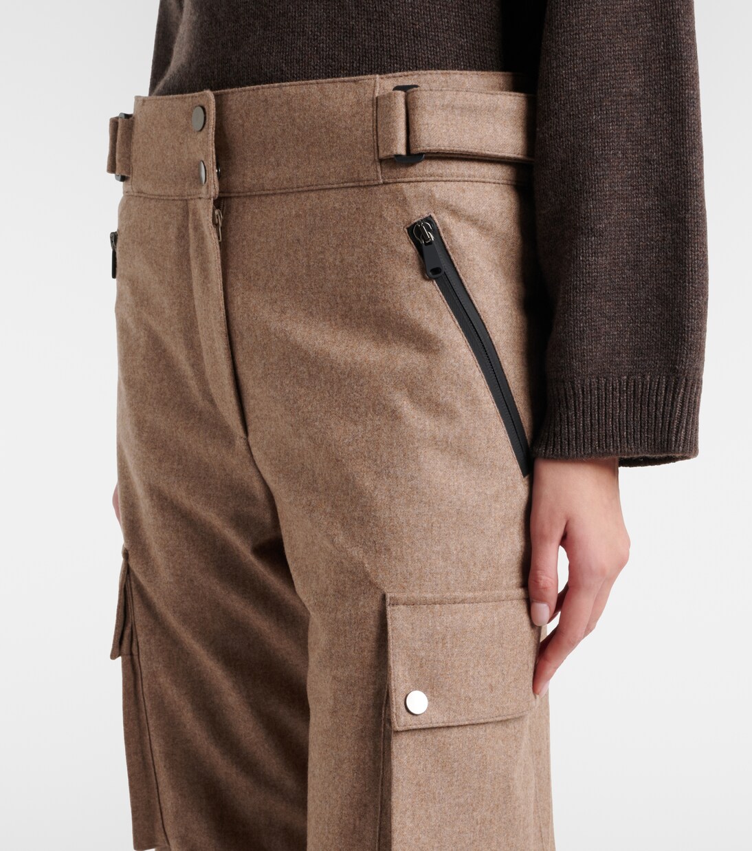 Pantalon cargo en flanelle de laine vierge | Brunello Cucinelli