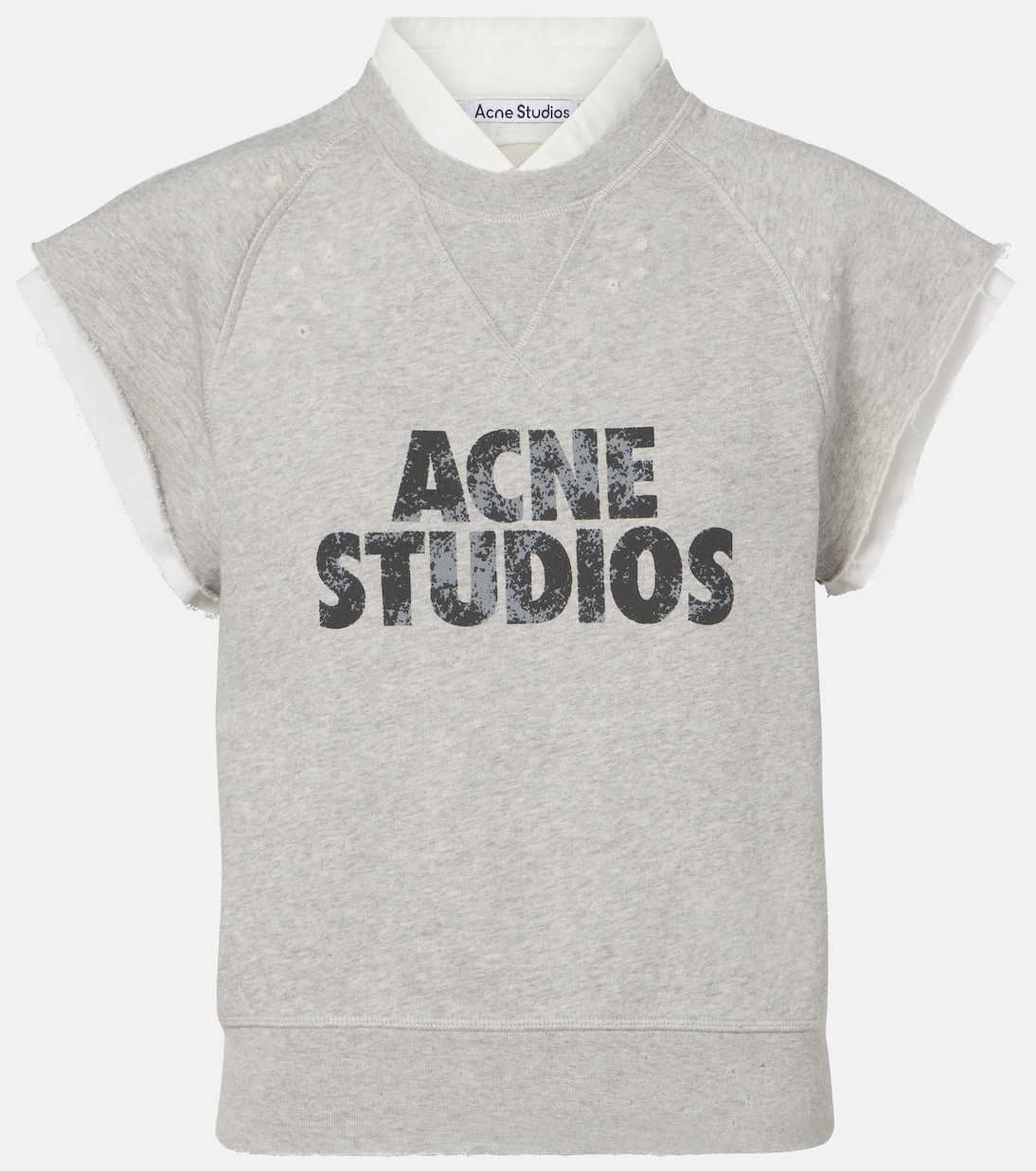 Layered logo cotton fleece vest | Acne Studios