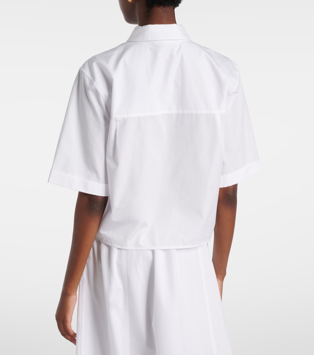 Scalloped cotton poplin shirt | Vince