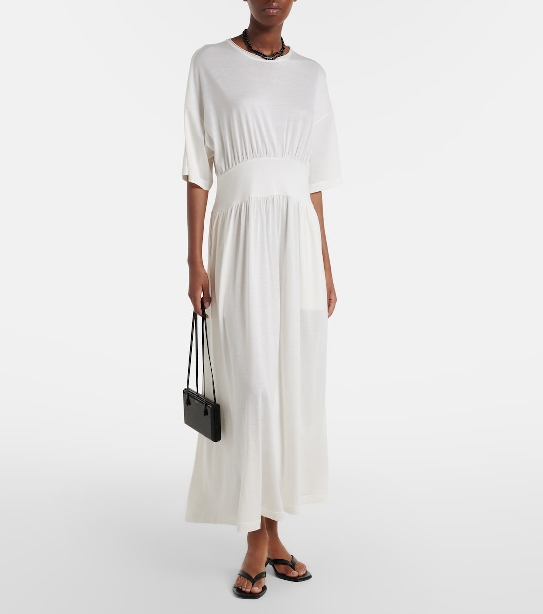 Cotton and silk jersey midi dress | Toteme
