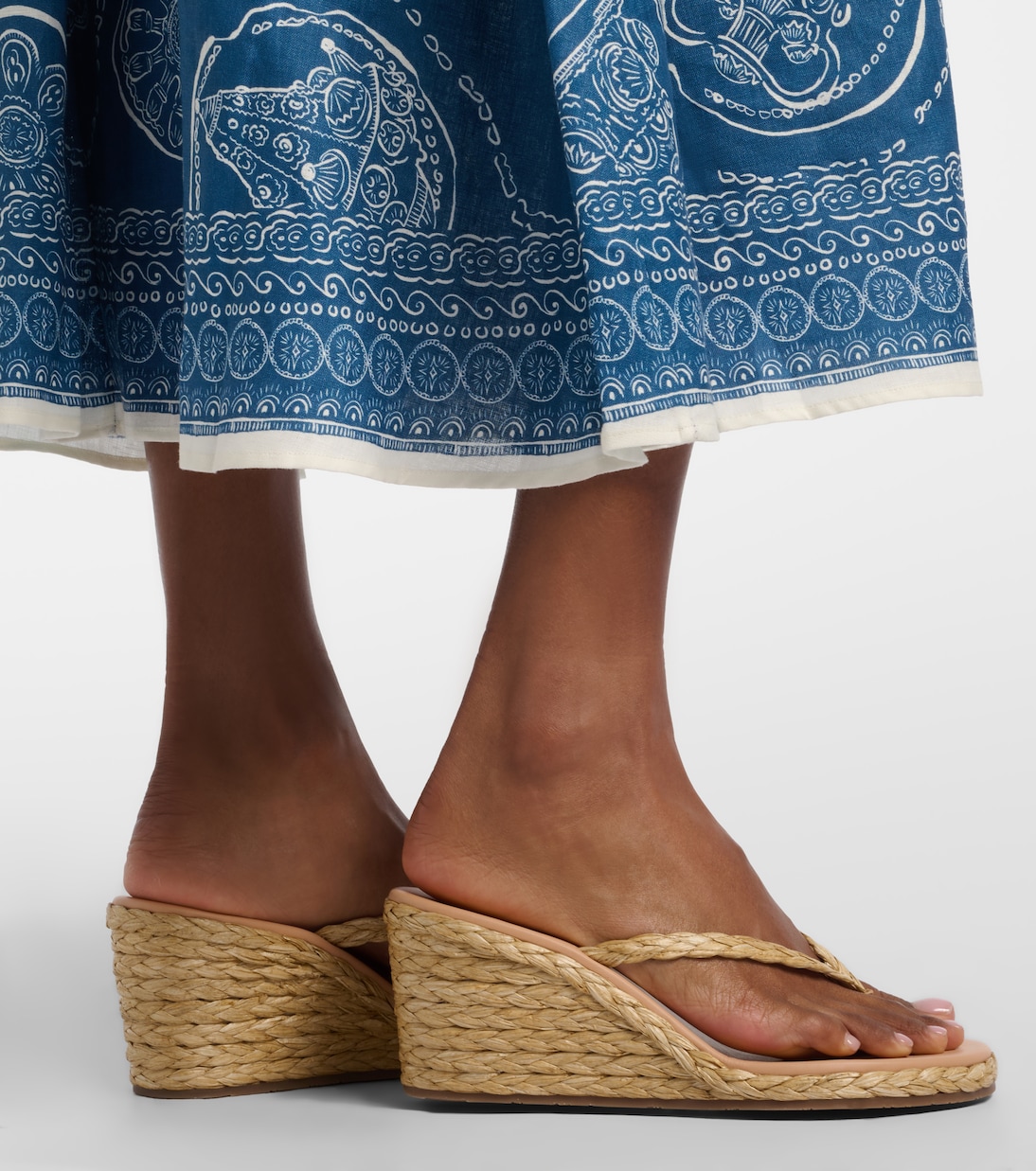 Etheria raffia wedge thong sandals | Ancient Greek Sandals