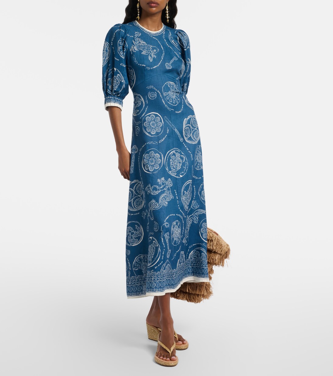 Etheria raffia wedge thong sandals | Ancient Greek Sandals