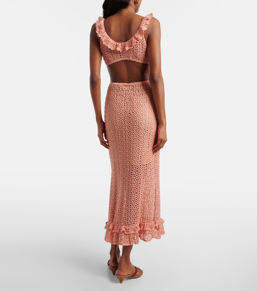 Rosette 크로셰 코튼 미디 스커트 | Anna Kosturova