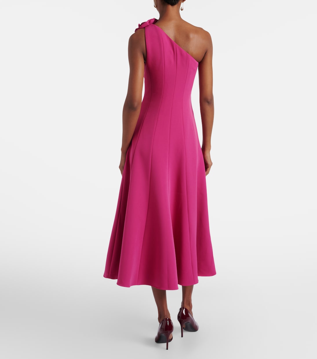 Floral-appliqué one-shoulder cocktail dress | Roland Mouret