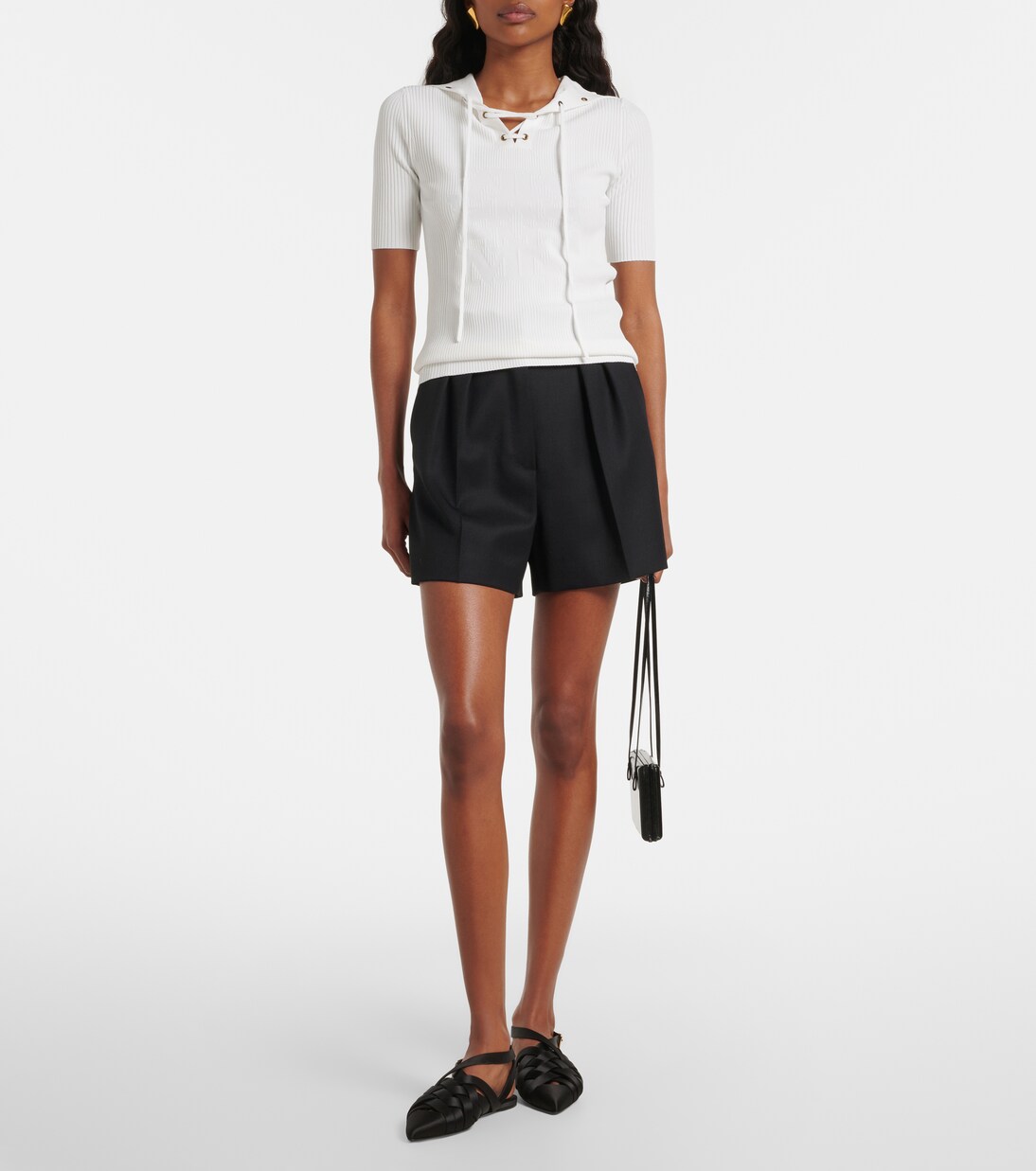 Ribbed-knit lace-up top | Max Mara