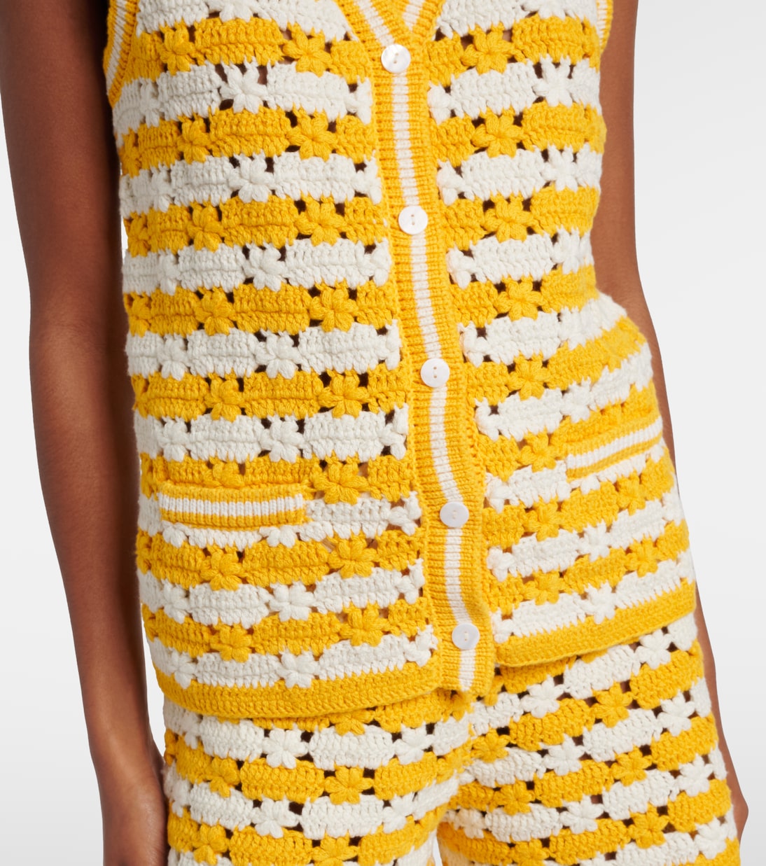 Goldie Watson cotton crochet vest | The Upside