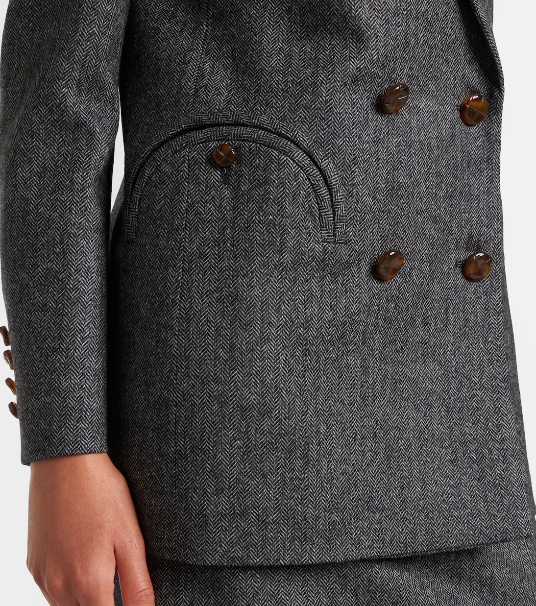 Everyday herringbone wool-blend blazer | Blazé Milano
