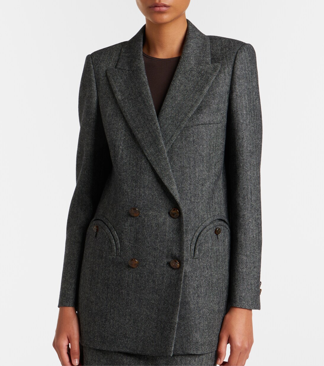 Everyday herringbone wool-blend blazer | Blazé Milano