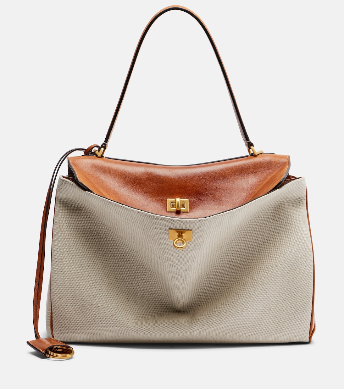 Rodeo Medium leather-trimmed canvas top-handle bag | Balenciaga