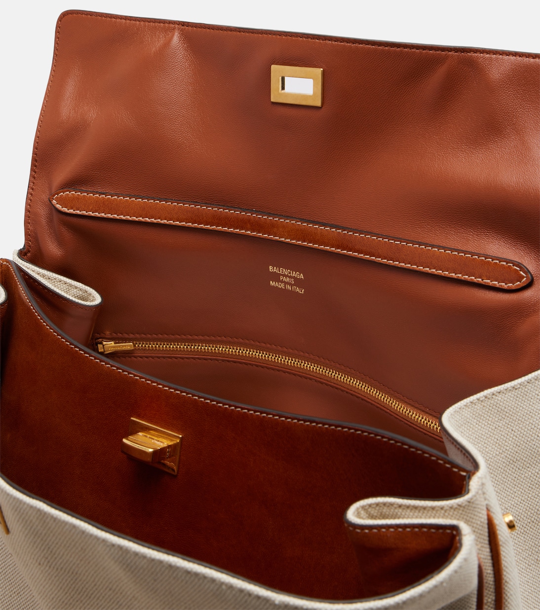 Rodeo Medium leather-trimmed canvas top-handle bag | Balenciaga