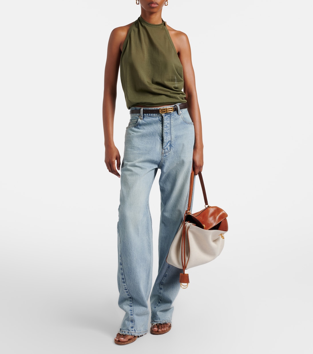 Rodeo Medium leather-trimmed canvas top-handle bag | Balenciaga