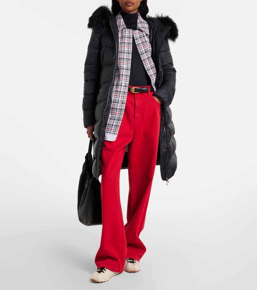 Boedic shearling-trimmed down coat | Moncler