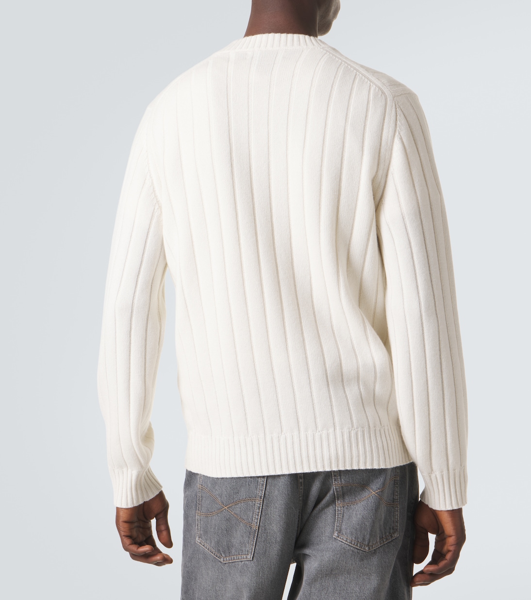 Pullover in cashmere a coste | Brunello Cucinelli